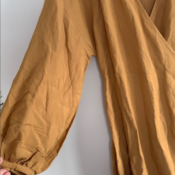 Linen Blend Balloon Sleeve Dress - Picture 5 of 6